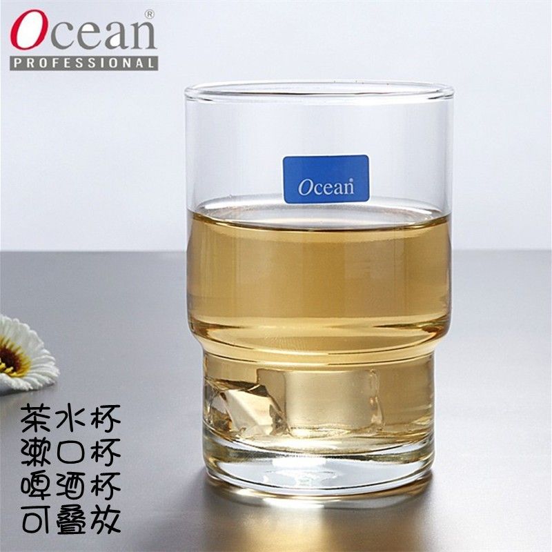 泰国欧欣玻璃圆形直身可叠杯耐热水杯家用泡茶杯牛奶果汁杯漱口杯图片