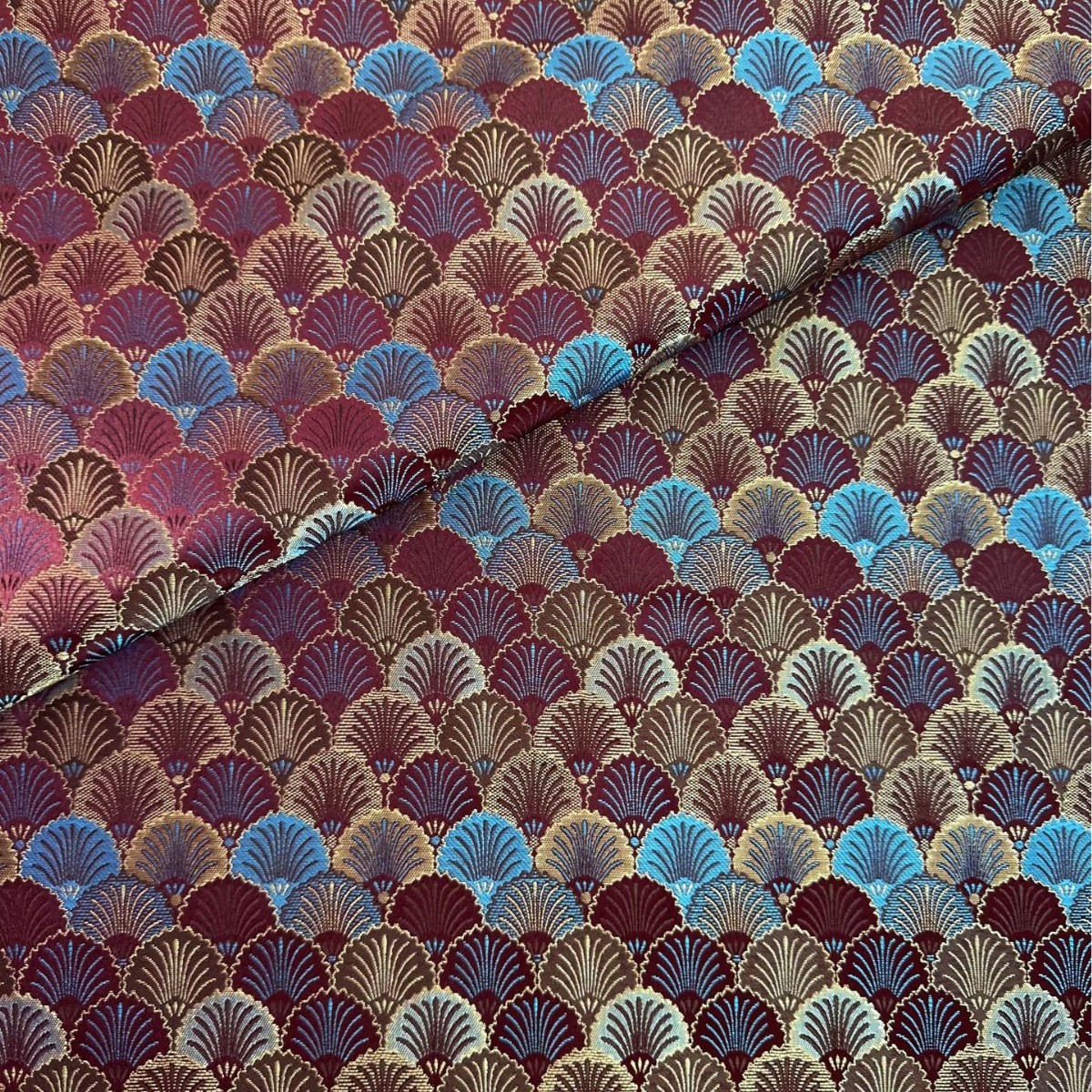 色织贝壳纹理织锦缎提花面料 古风马甲汉服箱包抱枕茶席装饰