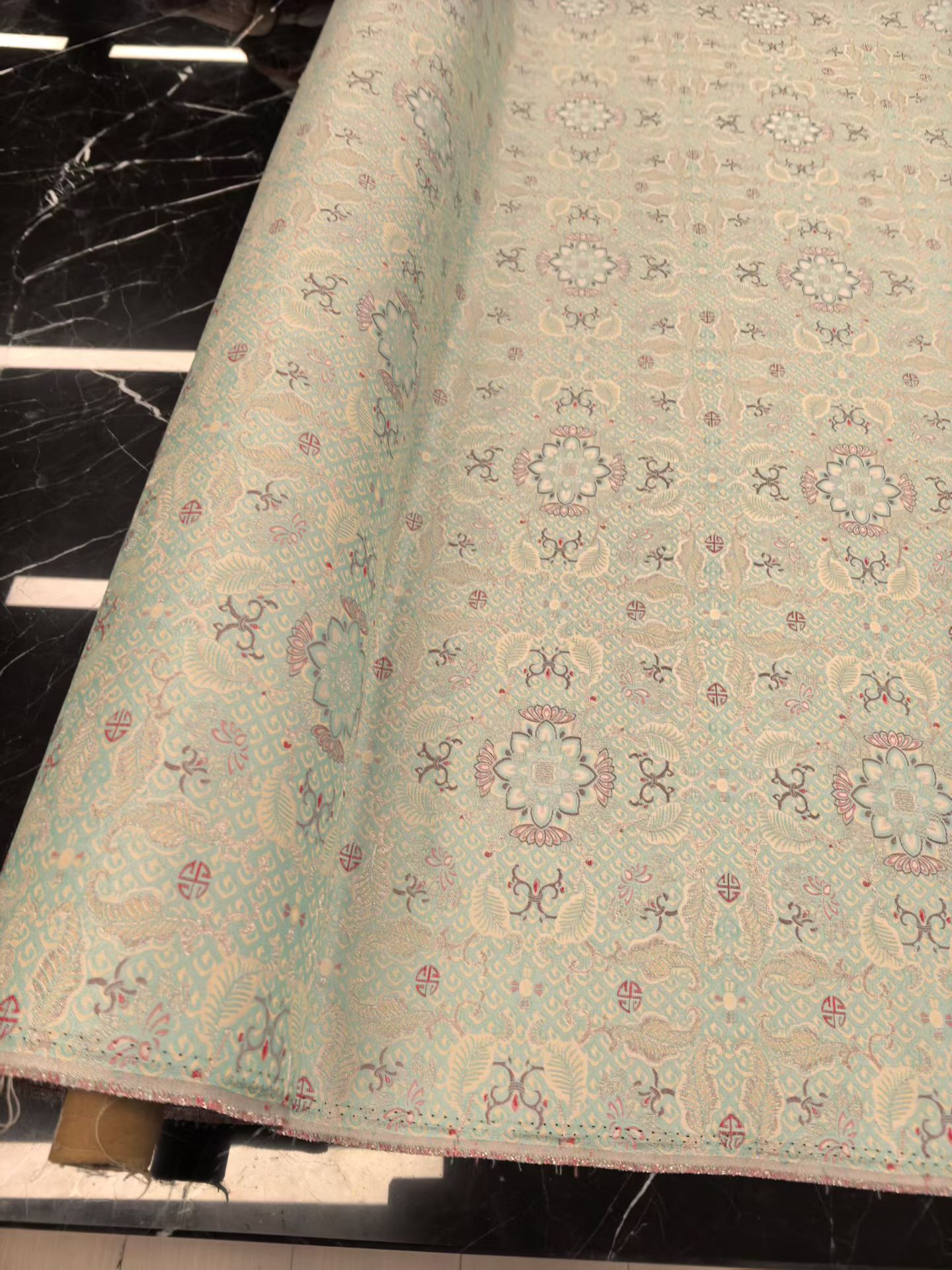 【彩鳞宝相花】织金真丝宋锦140门幅38姆米 半米链接 不退货