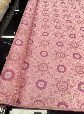 【大小团花】织金真丝宋锦140门幅40姆米 半米链接 不退货