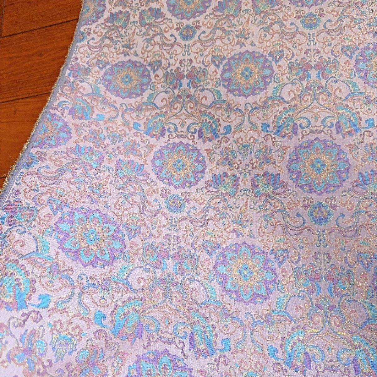 紫色凤凰宝相仿宋锦提花面料 新中式马甲旗袍连衣裙女装童装箱包