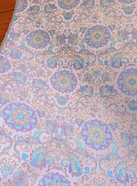 紫色凤凰宝相仿宋锦提花面料 新中式马甲旗袍连衣裙女装童装箱包