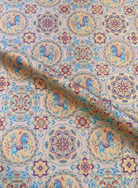 福马宝相仿宋锦织锦缎提花面料 新中式马甲旗袍服装箱包抱枕茶席