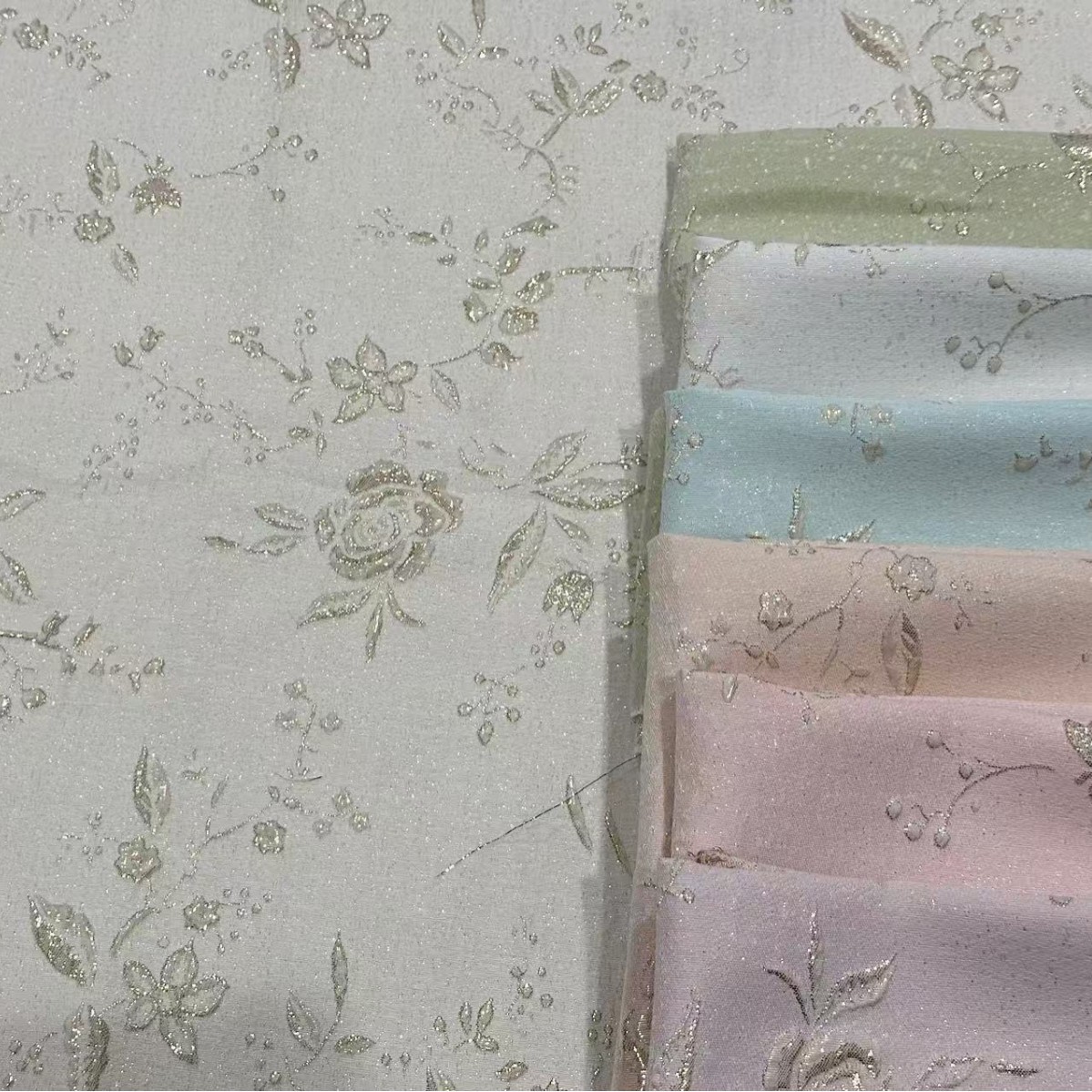 色织提花布料立体新中式金丝浮雕提花旗袍连衣裙服装微弹面料6605