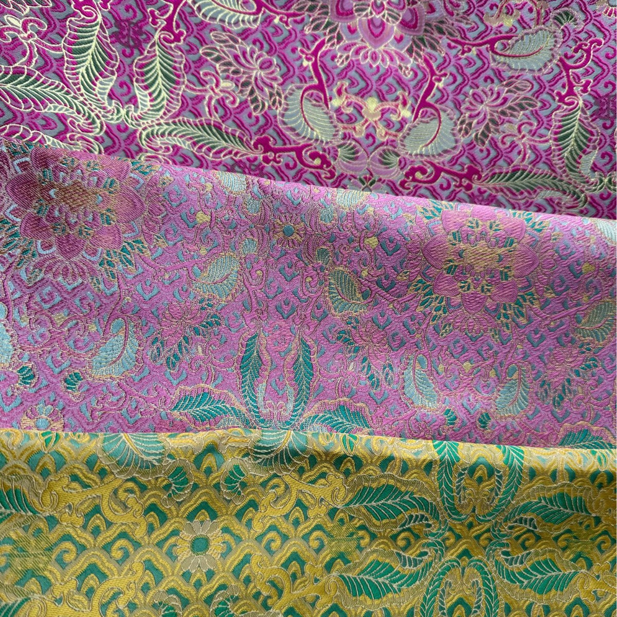 仿宋锦民族风彩鳞织金提花面料  国风女装童装汉服旗袍新中式秋冬