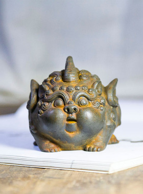 美宅中式龙年创意国风可爱招财貔貅纯手工装饰品桌面摆件书房摆件