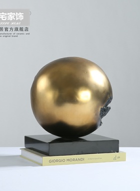 创意日蚀金属摆件现代轻奢家居饰品样板房摆场酒店办公室软装摆件