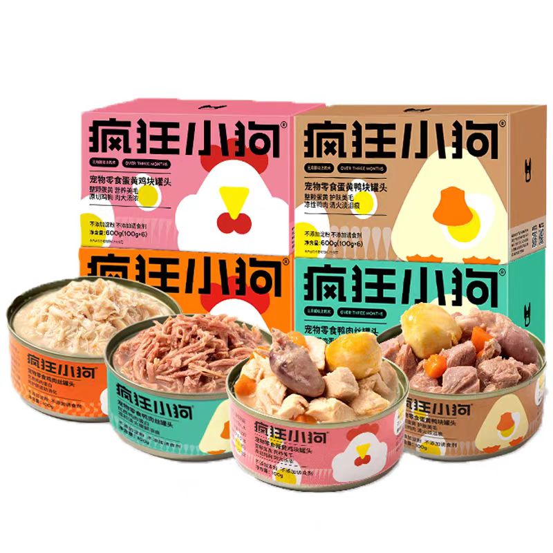 疯狂小狗狗罐头主食罐营养湿粮拌饭狗粮宠物泰迪中小型狗零食6罐