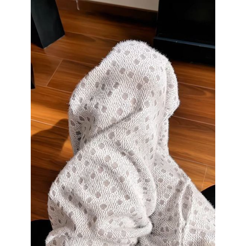 温柔波点裤女秋冬季2025新款显瘦宽松直筒裤慵懒风软糯加绒糯米裤