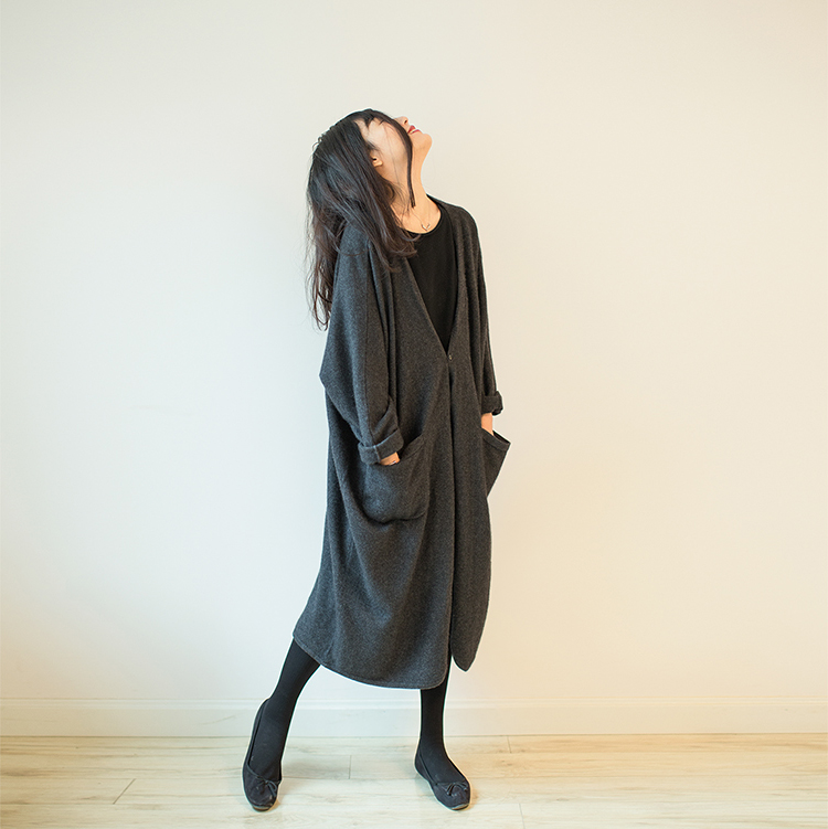 羊绒大廓形针织衫oversize外套