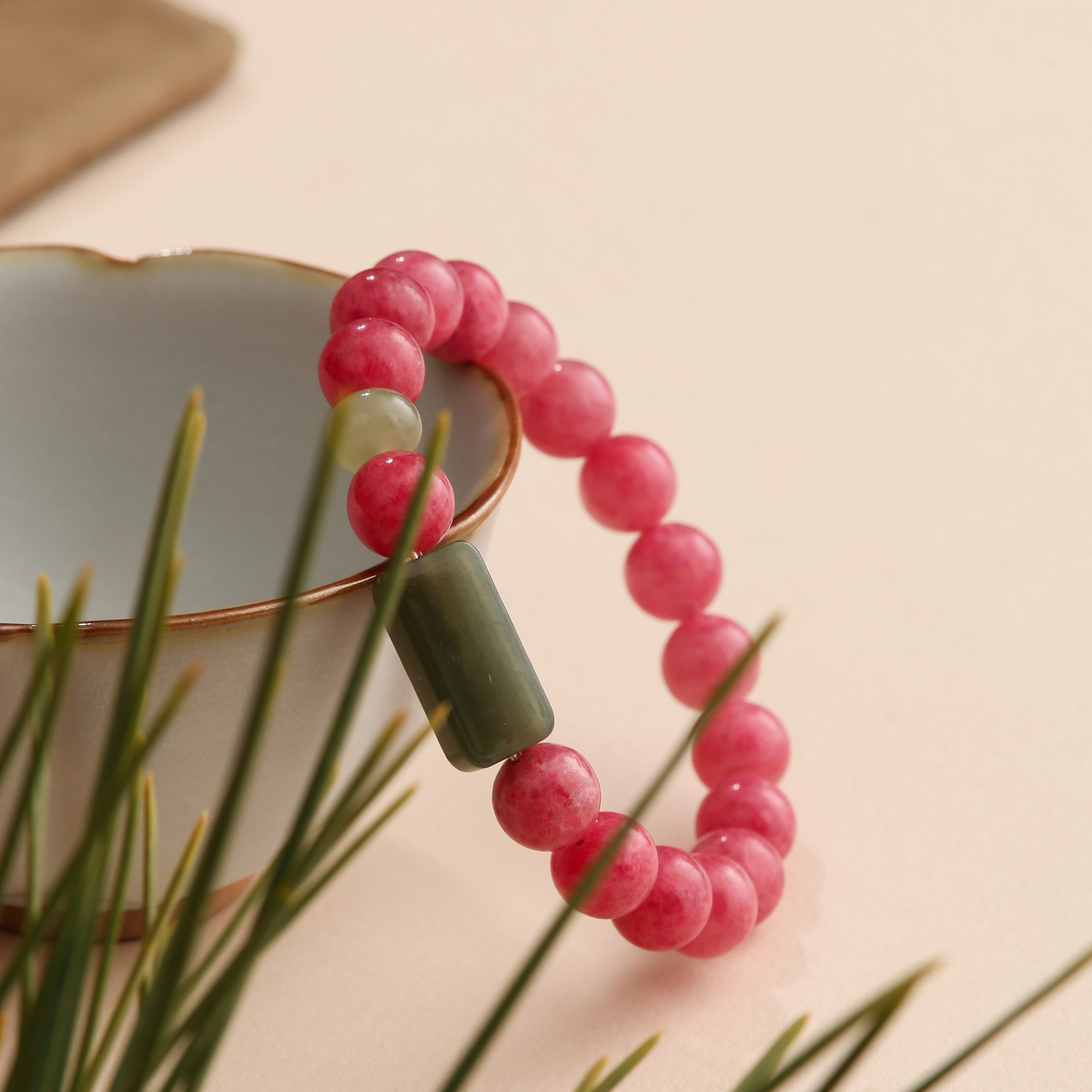 上岸/学习力/喜乐蔷薇石手串