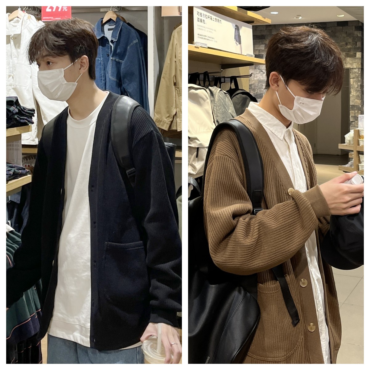 清仓！MJT7苏大恒日系复古休闲慵懒风加绒加厚宽松毛衣针织开衫