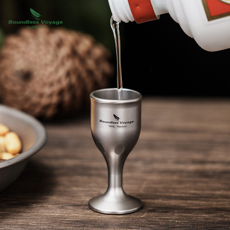 探野者纯钛酒杯白酒红酒啤酒高脚杯一体成型加厚15l