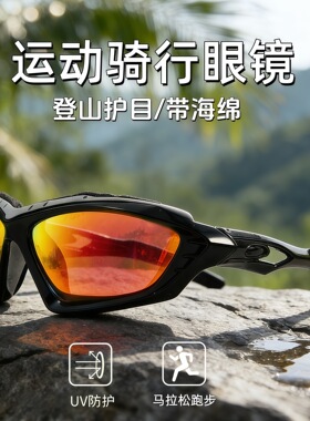 探野者登山护目太阳镜贴海绵运动户外防风骑行眼镜防紫外线