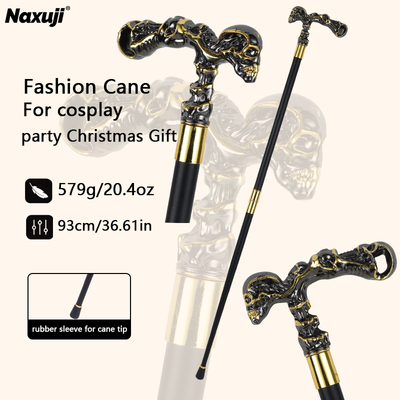 95cm蒸汽朋克黑金骷髅头手杖