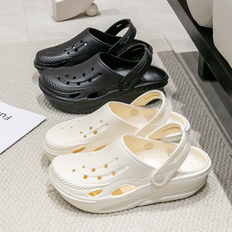 厚底洞洞鞋女款夏季外穿2025新款eva防滑沙滩踩屎感拖鞋女夏