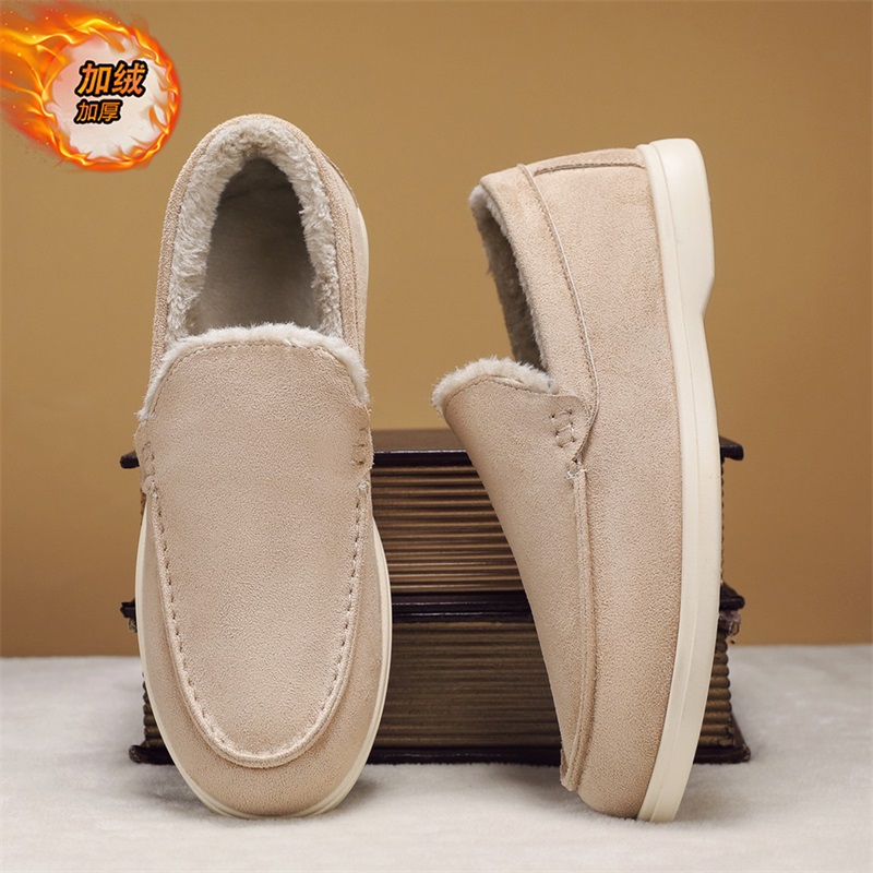 棉鞋男款冬季加绒加厚保暖休闲运动男士一脚蹬软底老北京豆豆男鞋
