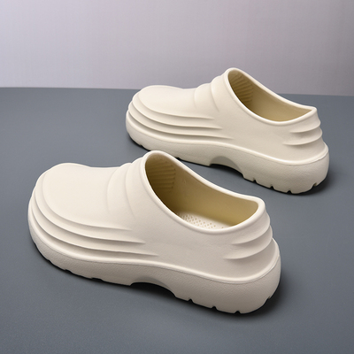 厨师鞋防滑防水防油一脚蹬男鞋厚底耐磨工作劳保厨房上班懒人鞋子