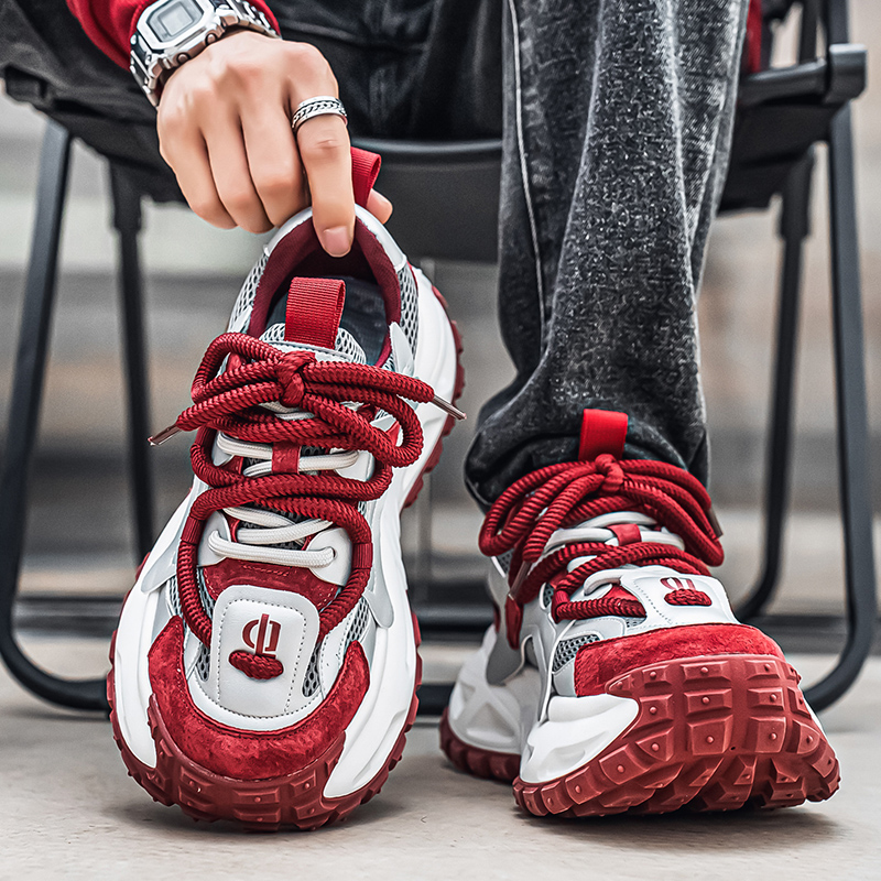 欧洲站男鞋冬季百搭潮牌小众休闲运动轮胎底增高减震大头老爹潮鞋