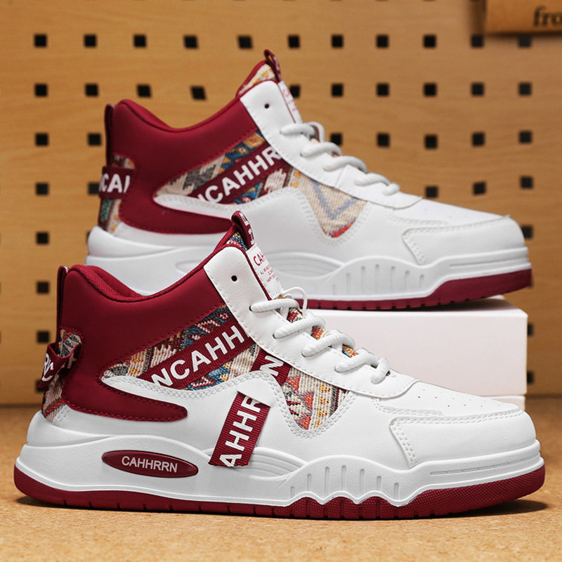 男鞋2026新款春季百搭国潮小众设计板鞋休闲运动学生高帮小白潮鞋,流行男鞋,时尚休闲鞋,淘宝优惠券,粉丝福利购,淘宝优惠卷