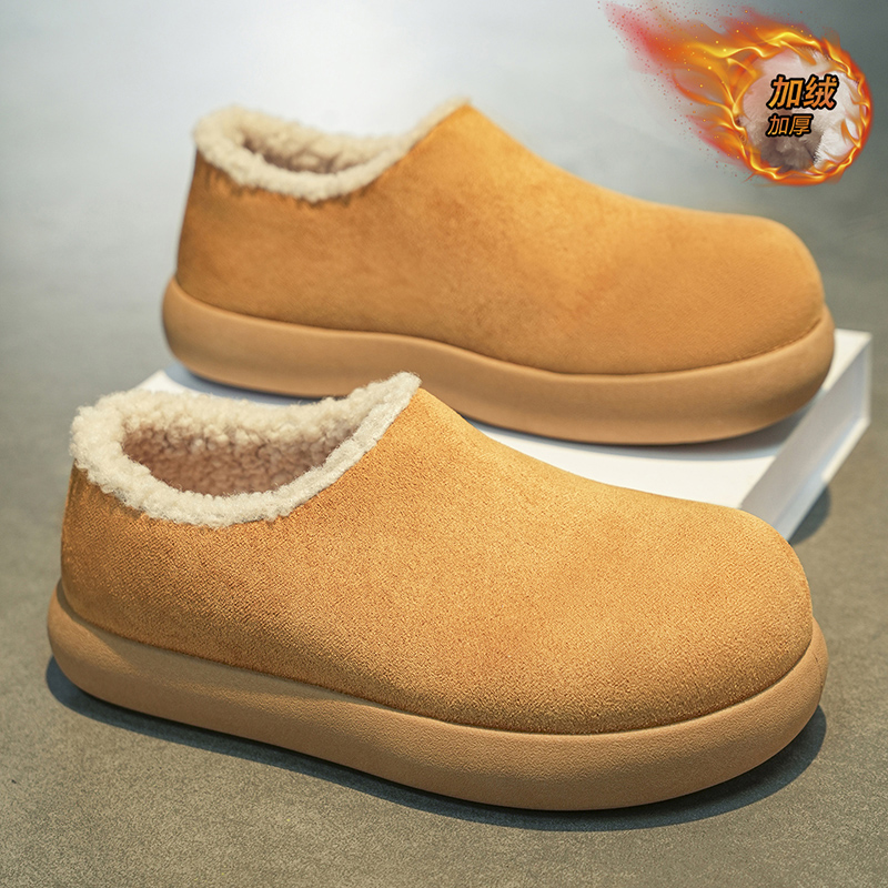 勃肯棉拖鞋男2025新款冬季加绒保暖防滑软底包头男士户外休闲棉拖