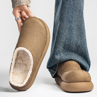 勃肯鞋棉拖鞋男款冬季加绒加厚保暖棉鞋包头半拖外穿防水防滑拖鞋