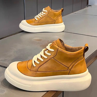 男鞋2026新款冬季厚底增高高帮休闲鞋潮牌高级感复古百搭运动板鞋