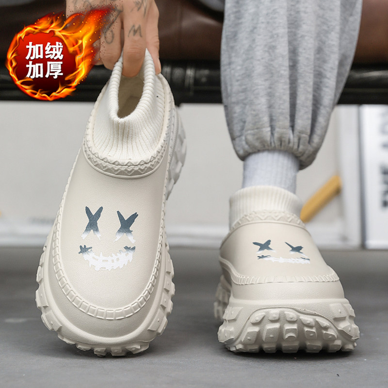 棉拖鞋男款冬季加绒加厚保暖防滑包头拖鞋防水防滑居家包跟棉鞋男,流行男鞋,包头拖,淘宝优惠券,粉丝福利购,淘宝优惠卷