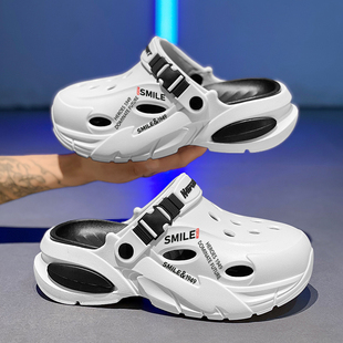 开车两用海边溯溪沙滩凉鞋 洞洞鞋 休闲外穿增高男士 男2025新款 夏季