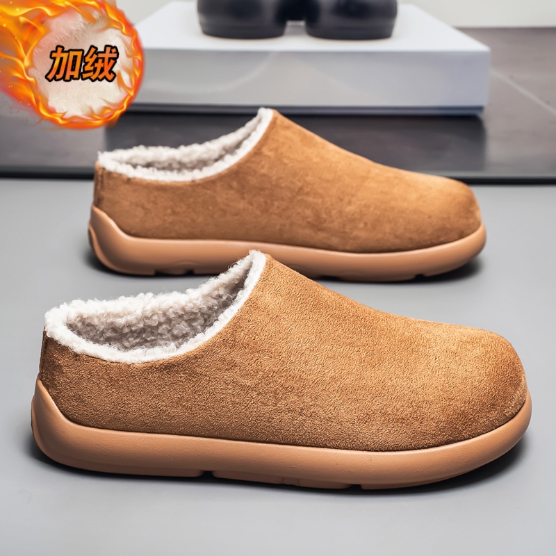 棉拖鞋男士冬季加绒保暖包头拖皮毛一体外穿休闲软底防寒勃肯棉鞋