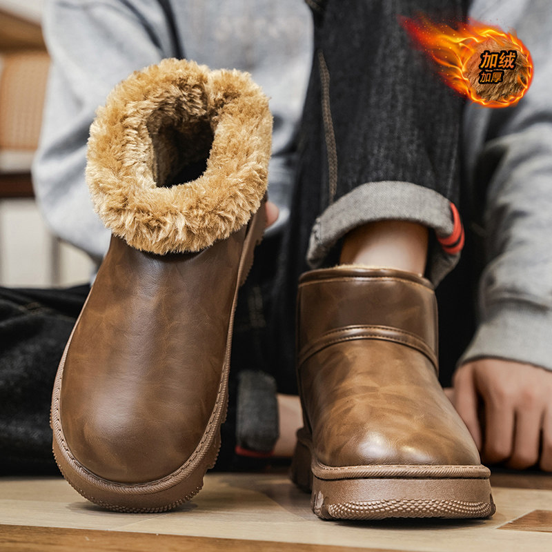 雪地靴男款冬季加绒保暖东北棉鞋防水防滑皮毛一体零下40度面包鞋,流行男鞋,时尚雪地靴,淘宝优惠券,粉丝福利购,淘宝优惠卷