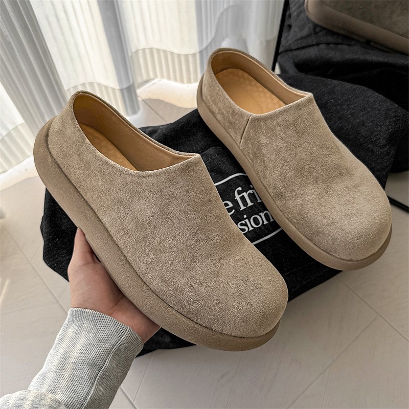 棉拖鞋男冬季防水防滑厚底青少年外穿休闲居家大码46包头勃肯拖鞋