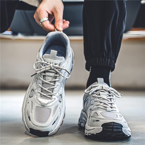 莆田男鞋2026新款春季潮牌小众跑步运动休闲网面透气厚底老爹潮鞋