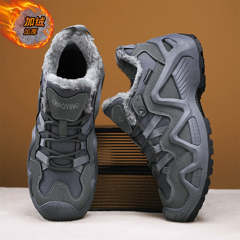 二棉鞋男款冬季加绒加厚雪地靴男士低帮保暖防滑休闲登山劳保潮鞋
