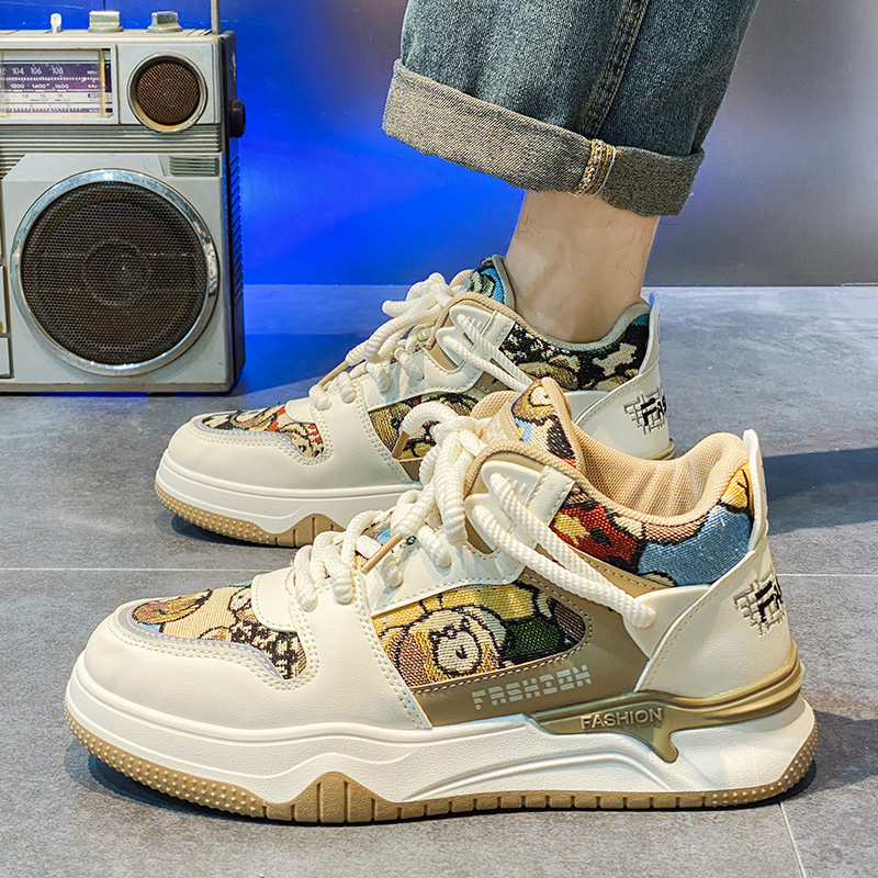 莆田男鞋2025新款冬季青少年厚底增高防滑防臭小众原创高级感板鞋