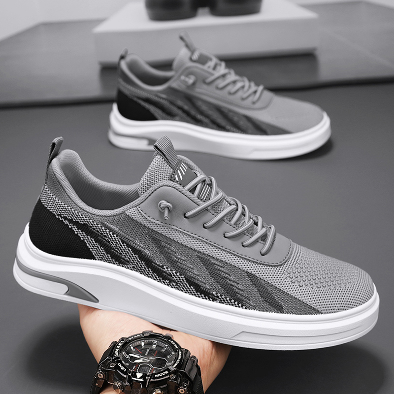 莆田男鞋春秋透气飞织网面网鞋男士运动轻便软底上班旅游休闲板鞋