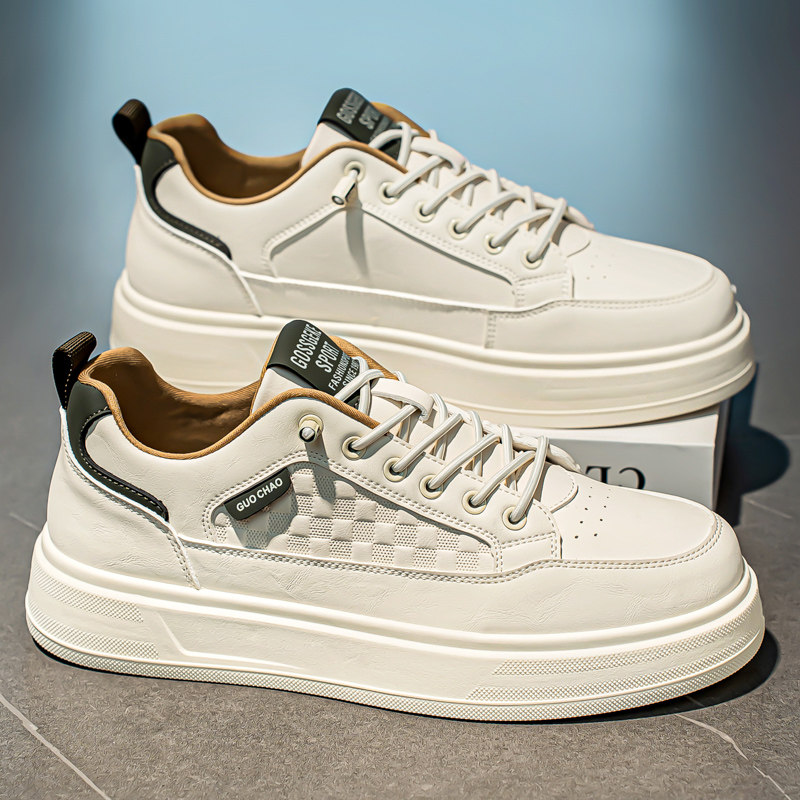 男鞋2026新款春季皮面百搭低帮休闲板鞋一脚蹬防滑厚底运动小白鞋,流行男鞋,单鞋,淘宝优惠券,粉丝福利购,淘宝优惠卷