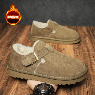 雪地靴男款冬季加绒加厚保暖勃肯鞋皮毛一体零下40度防寒穆勒棉鞋