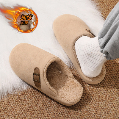 包头拖鞋男冬季加绒保暖棉拖鞋居家室内男士外穿防滑软底勃肯棉鞋