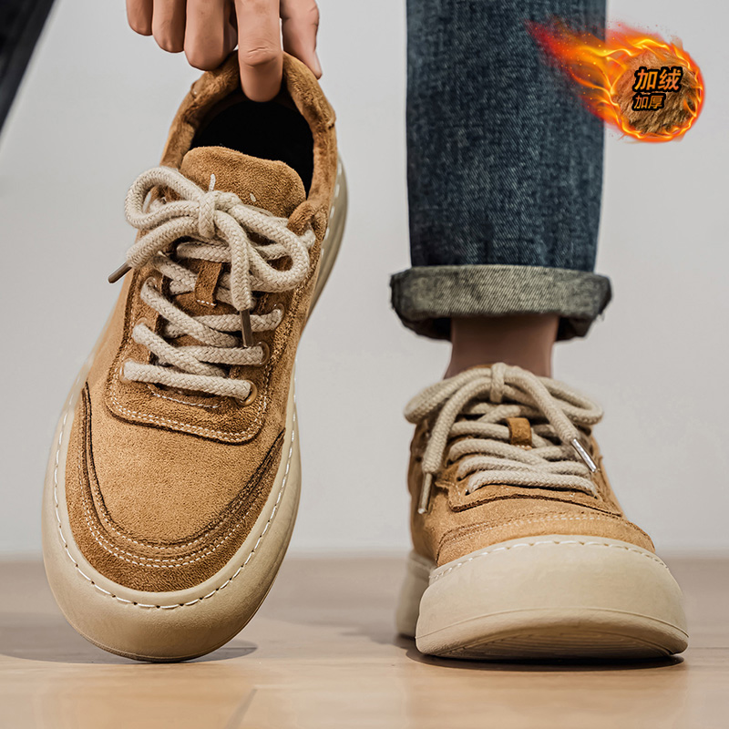 男鞋2025新款冬季休闲百搭加绒棉鞋男士运动防滑厚底大头二棉潮鞋