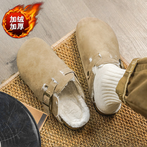 勃肯鞋男冬季懒人一脚蹬半拖