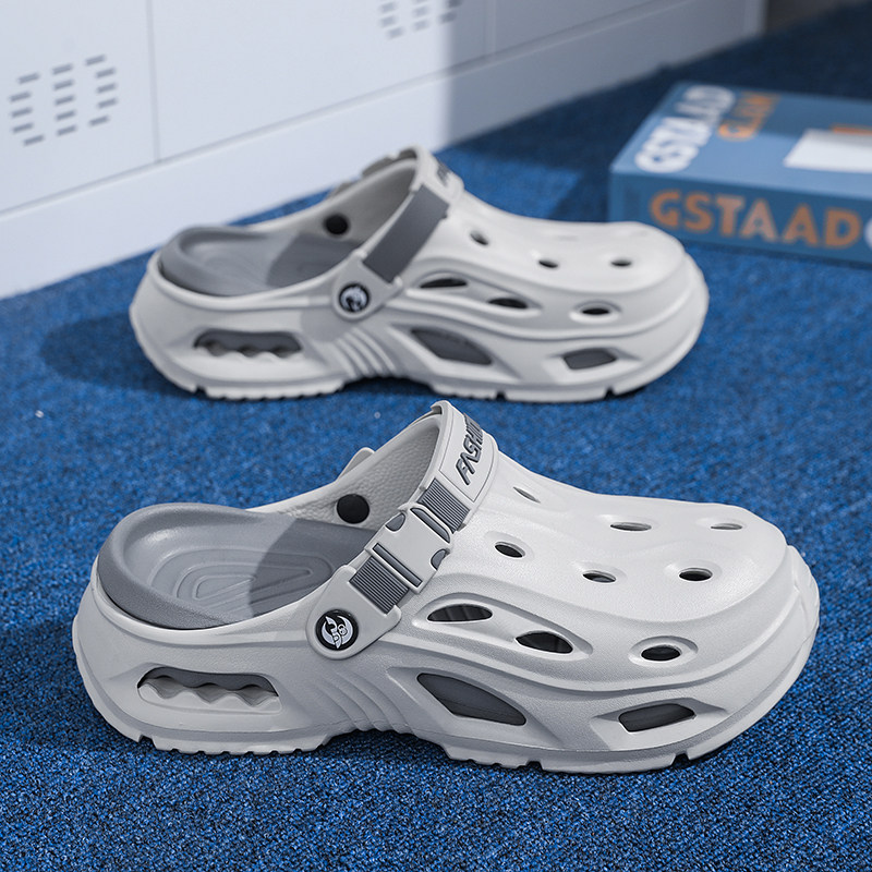 洞洞鞋男2026新款防滑防臭厚底踩屎感开车两穿男士大码包头凉拖鞋