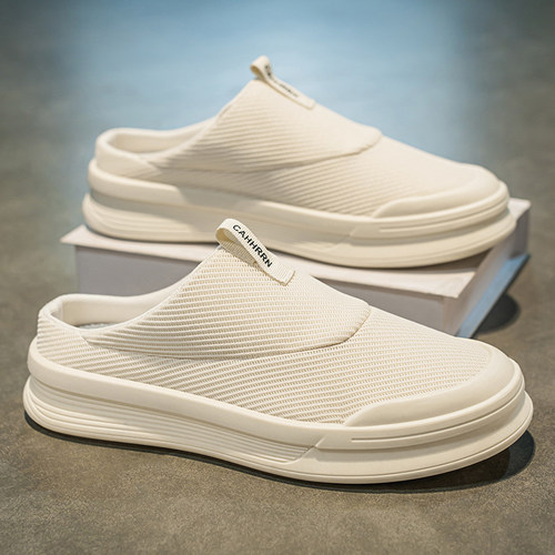 半拖鞋男夏季外穿防滑透气懒人一脚蹬凉拖男士办公室包头休闲凉鞋