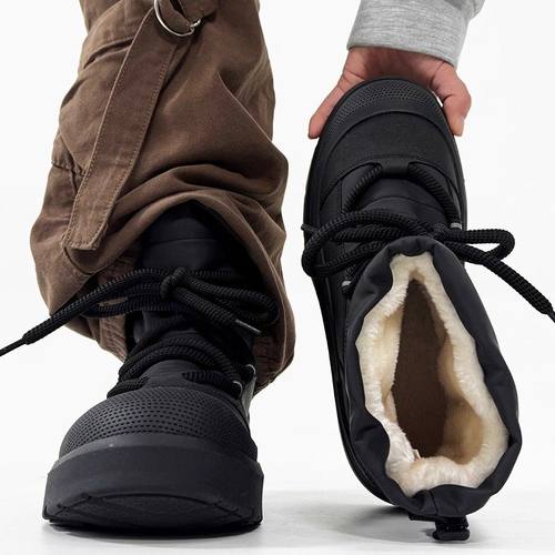 东北雪地靴男冬季加绒棉鞋男士户外零下抗寒保暖防滑大头面包棉靴