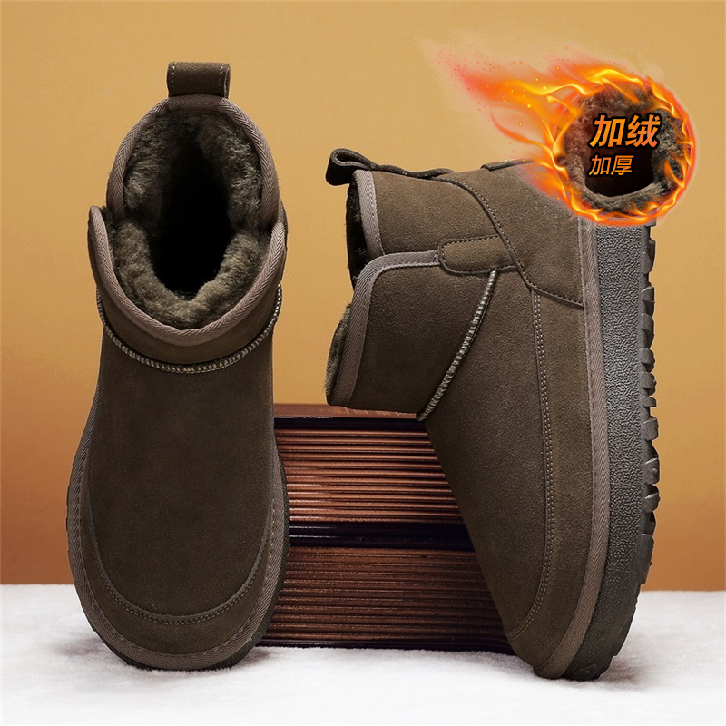 高帮男鞋冬季加绒加厚保暖东北大棉鞋防水防滑皮毛一体防寒雪地靴