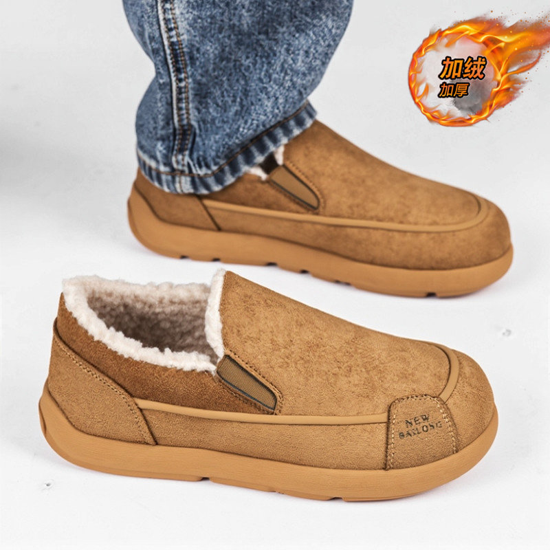 勃肯男鞋2026新款冬季加绒保暖加厚棉鞋休闲防滑大头一脚蹬豆豆鞋,流行男鞋,单鞋,淘宝优惠券,粉丝福利购,淘宝优惠卷