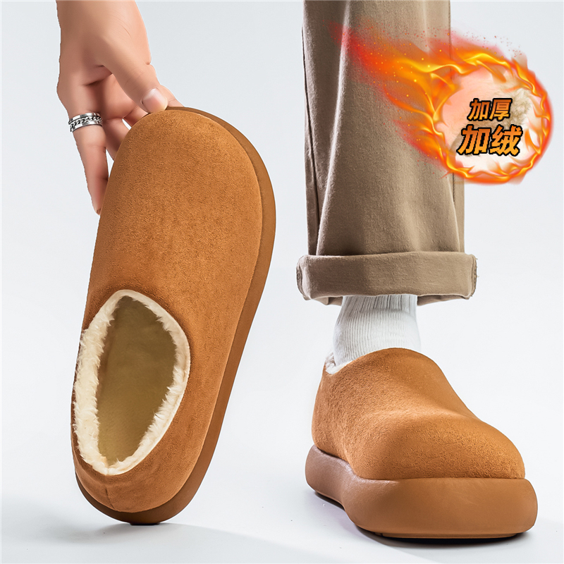 勃肯棉拖鞋男款冬季加绒加厚保暖防滑防寒懒人穆勒鞋包跟包头棉鞋