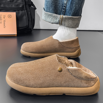 勃肯鞋男冬季包跟保暖加绒棉拖鞋男士东北户外防寒一脚蹬防滑棉鞋