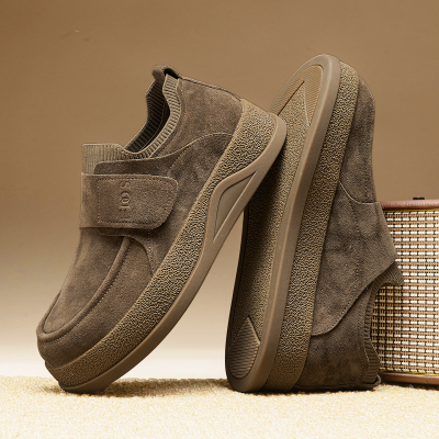 男鞋2025新款冬季休闲运动潮流百搭厚底男士复古魔术贴勃肯乐福鞋