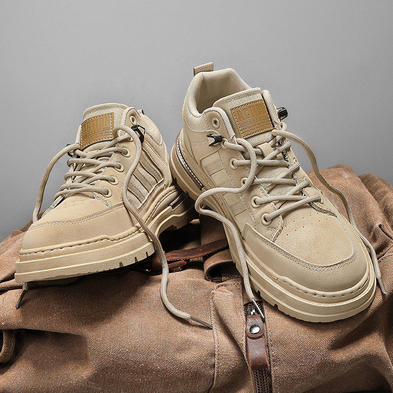 马丁靴男冬季防滑休闲百搭低帮徒步登山鞋男士防水皮面工作劳保鞋